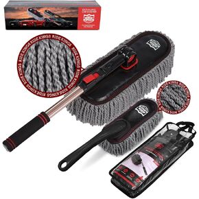 Car Duster Exterior Scratch Free,Car Dusters Extendable Handle Cleaning Exterior,Detailing Brush Kit For Car,Truck,SUV,Caravan,Motorcycle,Wax Cotton Fabric,Waterless Wash Treatments,Car Wash Equipment