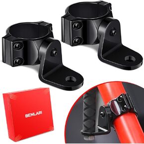 Benlari UTV Whip Light Mount, 2PCS Whip Flag Mount, Stainless Steel 360° Adjustable Light Bar Bracket for 1.75" to 2" Roll Cage Compatible with Polaris General Can-Am Defender Commander,Gloss Black