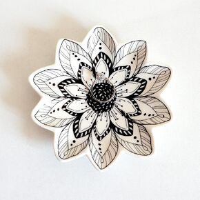 Small Flower Jewelry Dish Tray, Decorative Ceramic Trinket Dish, Modern Accent Tray for Vanity