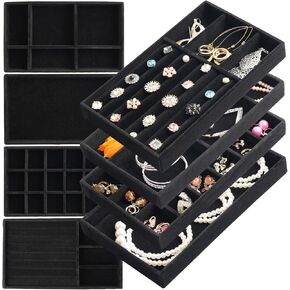 Jewelry Organizer Trays for Drawers Drawer Organizer Jewelry Trays Drawer Jewelry Organizer Tray Jewelry Organizer for Drawer (Beige)