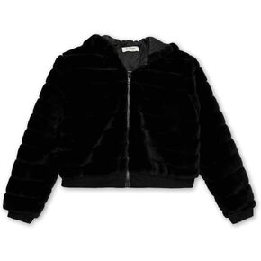 Speechless Girls' Long Sleeve Boxy Faux Fur Jacket