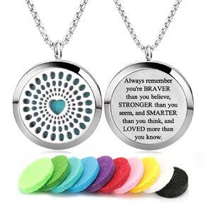Aromatherapy Essential Oil Diffuser Necklace Tree of Life Pattern Stainless Steel Locket Pendant