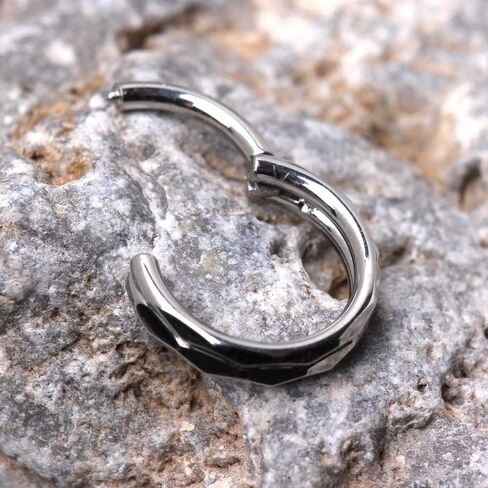 Pierced Owl 16GA 316L Stainless Steel Faceted Double Layer Hinged Segment Clicker Ring in Saudi Arabia