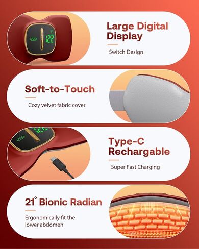 Heating Pads for Period Cramps, FSA HSA Eligible, Portable Cordless Menstrual Heating Pad, Period Pain Relief Heated Pad, Back or Belly Heating Belt, Christmas Birthday Gifts for Women, Girls in Saudi Arabia