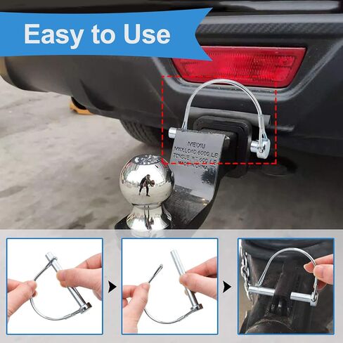 INCREWAY 10pcs Wire Lock Pin, 1/4" Heavy Duty Safety Coupler Shaft Locking Pin Hitch Pto Pin Round Loop Wire Lock Trailers Pin for Farm Lawn Garden,Black in Saudi Arabia