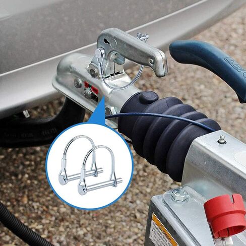 INCREWAY 10pcs Wire Lock Pin, 1/4" Heavy Duty Safety Coupler Shaft Locking Pin Hitch Pto Pin Round Loop Wire Lock Trailers Pin for Farm Lawn Garden,Black in Saudi Arabia