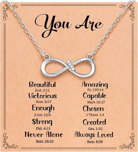 Love is Forever-Infinity CZ Cross Necklace Baptism Confirmation Religious Christian Gifts for Women Girls in Saudi Arabia