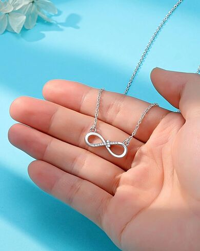 Love is Forever-Infinity CZ Cross Necklace Baptism Confirmation Religious Christian Gifts for Women Girls in Saudi Arabia
