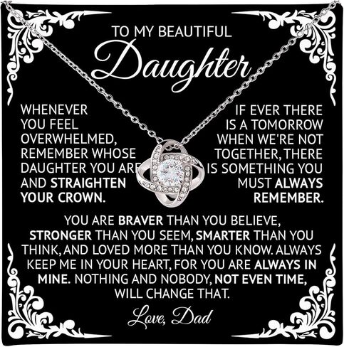 To My Daughter Necklace From Dad, Birthday Gifts For Daughter Adult, Father Daughter Necklace, Daughter Necklace, Daughter Gifts From Dad, Christmas Gift For Daughter, Daughter Necklaces From Dad in Saudi Arabia