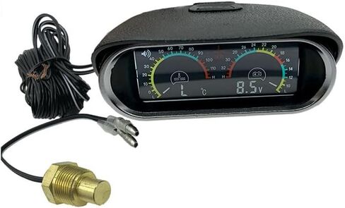 1 قطعة الفولتميتر الرقمي مقياس درجة حرارة الماء شاشة الكريستال السائل مقياس درجة الحرارة إنذار مع استشعار درجة الحرارة المسمار 1/8 M10 لسيارة 12 فولت/24 فولت in Kuwait