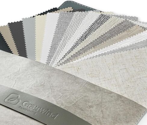Graywind 100% Blackout Roller Shades Window Blinds for Home and Office Cordless Roller Shades (100% Blackout Waterproof Shade Fabric Samples) in Saudi Arabia