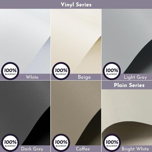 Graywind 100% Blackout Roller Shades Window Blinds for Home and Office Cordless Roller Shades (100% Blackout Waterproof Shade Fabric Samples) in Saudi Arabia
