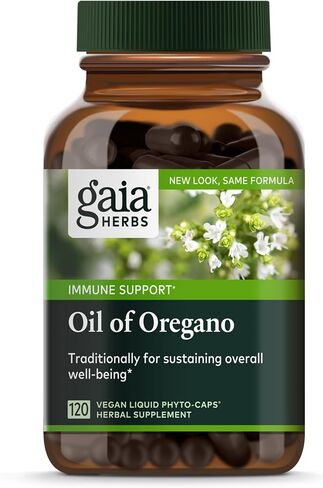 Gaia Herbs Oil of Oregano - Immune and Antioxidant Support Supplement to Help Sustain Overall Well-Being - with Oregano Oil, Carvacrol, and Thymol - 60 Vegan Liquid Phyto-Capsules (30-Day Supply) in Saudi Arabia