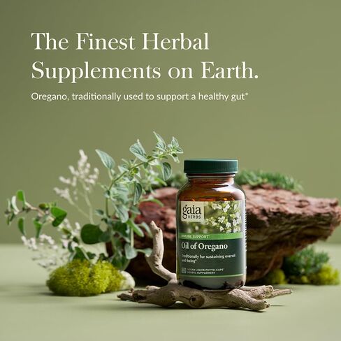 Gaia Herbs Oil of Oregano - Immune and Antioxidant Support Supplement to Help Sustain Overall Well-Being - with Oregano Oil, Carvacrol, and Thymol - 60 Vegan Liquid Phyto-Capsules (30-Day Supply) in Saudi Arabia