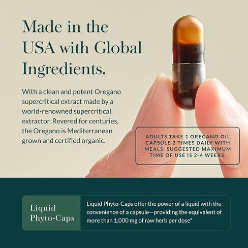 Gaia Herbs Oil of Oregano - Immune and Antioxidant Support Supplement to Help Sustain Overall Well-Being - with Oregano Oil, Carvacrol, and Thymol - 60 Vegan Liquid Phyto-Capsules (30-Day Supply) in Saudi Arabia