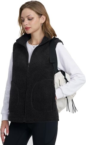 YUCOLEN Womens Polar Fleece Vest Outerwear with 4 Pockets Soft Lightweight Sleeveless Coat for Women with Full Zipper in Kuwait