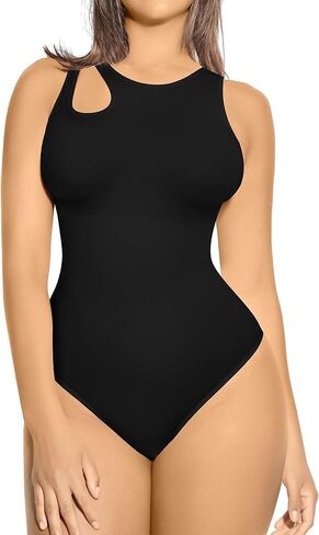 FeelinGirl Sleeveless Bodysuit for Women Tummy Control Cut Out Body Suits Slimming Thong Body Shaper Seamless Tank Top in Saudi Arabia