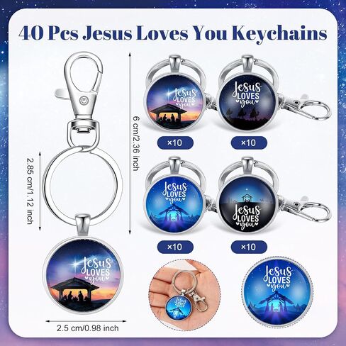 Christmas Christian Gifts Jesus Loves You Keychains Nativity Scene Cards Religious Church Sunday Gifts for Women in Kuwait
