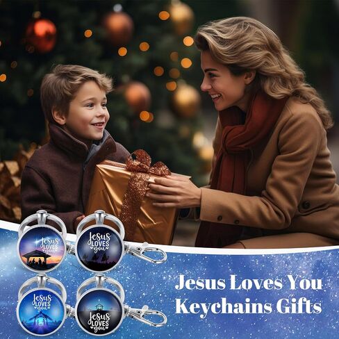 Christmas Christian Gifts Jesus Loves You Keychains Nativity Scene Cards Religious Church Sunday Gifts for Women in Kuwait
