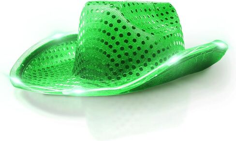 قبعة رعاة البقر بالترتر بإضاءة LED من Windy City Novelties - للجنسين in Kuwait