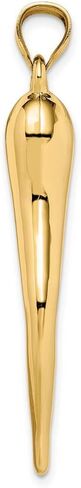Large Hollow Italian Horn Pendant in Real 14k Gold in Kuwait