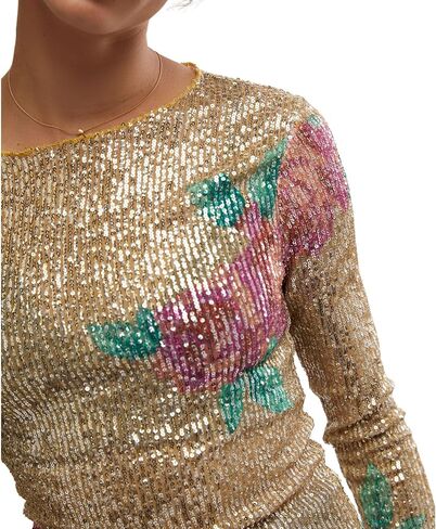 Free People Women's Printed Gold Rush Long Sleeve in Saudi Arabia