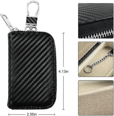 AtfArt Faraday Cage Car Key Case RFID Key Fob Protector Anti-Theft Pouch Anti-Hacking Case Lsolating Car Bag for Car Keys in Saudi Arabia