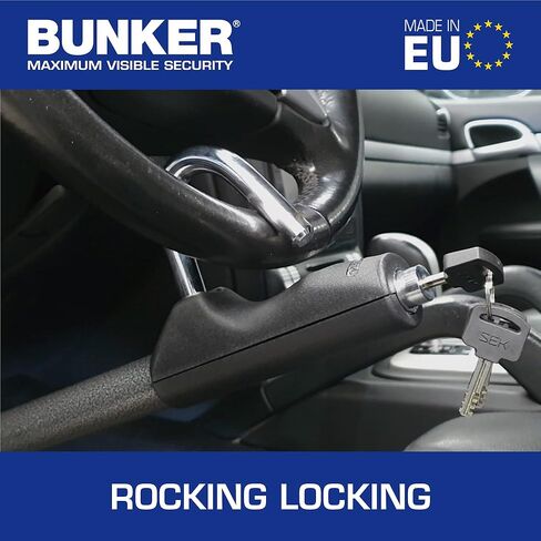 Bunker BB83/B High-end Steering Wheel Brake Pedal Lock, Up to 80cm, Easier and More Precise Adjustment, Heavy Dutty Universal Clutch Anti Theft Bar Lock Device for Car Truck Van, Motorhomes Camper in Saudi Arabia
