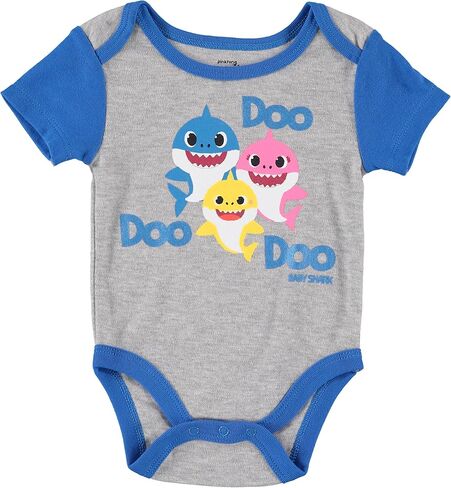 Baby Shark Baby Boys Clothing 3-Piece Set with Bodysuit, Pants, and Cap Newborn Clothes in Kuwait