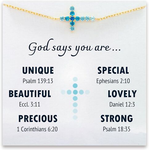 STORYJEWELLERY Christian Gifts for Women, Religious Gifts for Women, Encouragement Gifts, Cross Bracelet, Inspirational Gifts, Christmas Gifts for Women, Confirmation Gifts, Spiritual Gifts for Women in Kuwait
