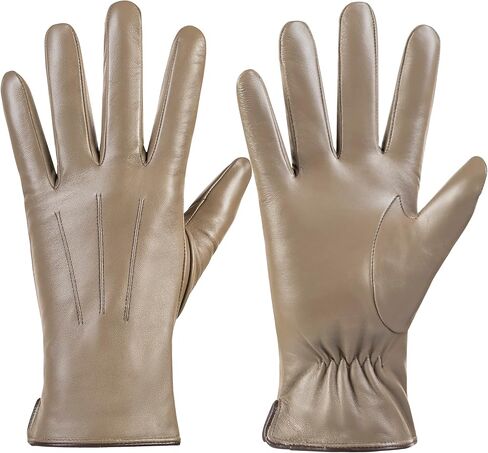 قفازات جلدية عصرية شتوية للنساء، بطانة دافئة من الكشمير، قفازات لقيادة الرسائل النصية تعمل باللمس in Kuwait