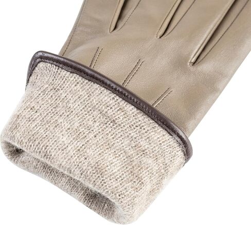 قفازات جلدية عصرية شتوية للنساء، بطانة دافئة من الكشمير، قفازات لقيادة الرسائل النصية تعمل باللمس in Kuwait
