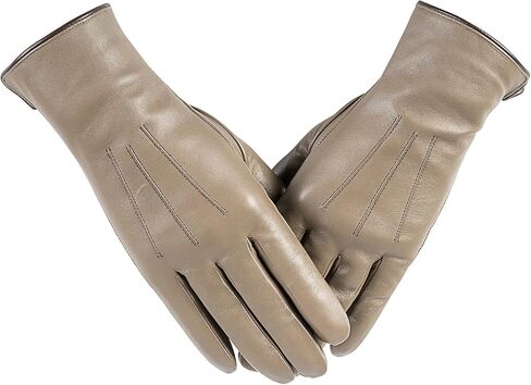 قفازات جلدية عصرية شتوية للنساء، بطانة دافئة من الكشمير، قفازات لقيادة الرسائل النصية تعمل باللمس in Kuwait