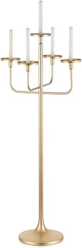 Romadedi Candelabra Tall Candle Holder - 47 inch Floor Gold Candle Holders Wedding Centerpiece for Pillar Candlestick Centerpiece Decor in Saudi Arabia