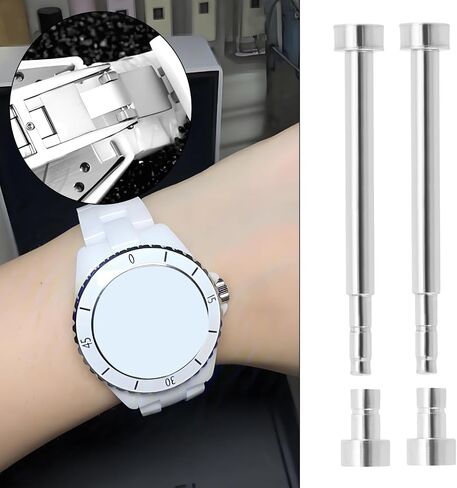2 Sets Watch Strap Pin and Tube Repairing Kit 14mm Watchband Tubes Pins Compatible with Chanel J12 Woman's Watch for Watch with Lug Width of 16mm in Saudi Arabia
