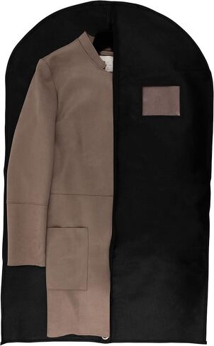 PARTY BARGAINS 40 Inch Non-Woven Garment Storage Bags - 5 Pieces | Black Fabric Clothes Cover Suit Bags for Wrinkle-Free Travel & Stylish Wardrobe Protection in Saudi Arabia