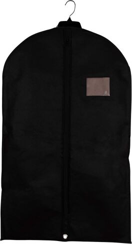 PARTY BARGAINS 40 Inch Non-Woven Garment Storage Bags - 5 Pieces | Black Fabric Clothes Cover Suit Bags for Wrinkle-Free Travel & Stylish Wardrobe Protection in Saudi Arabia