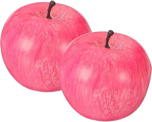 PATIKIL 2 Pcs Artificial Apples, Foam Simulation Fake Pink Apple Lifelike Realistic Faux Fake Fruit Model for Home Kitchen Party Decoration, Photography Props in Saudi Arabia