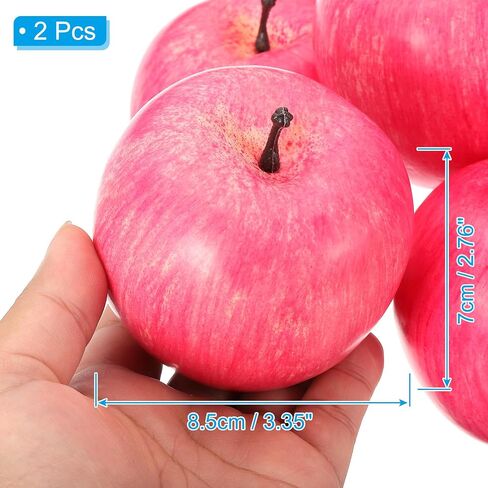 PATIKIL 2 Pcs Artificial Apples, Foam Simulation Fake Pink Apple Lifelike Realistic Faux Fake Fruit Model for Home Kitchen Party Decoration, Photography Props in Saudi Arabia