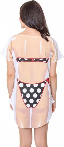 The Original Women's Bikini Shirt - Funny Bikini Print Bathing Suit Cover-up Beach Tshirt Dress for Women Men in Saudi Arabia