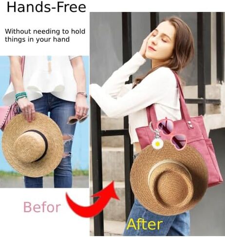 Hat Clip for Travel on Bag Backpack, Hat Holder Travel Accessories for Women Hat Clip for Hanging Sun Hats,Sunglasses,Car Keys- Travel Essentials Gifts for Women Mom Wife Girlfriend in Saudi Arabia