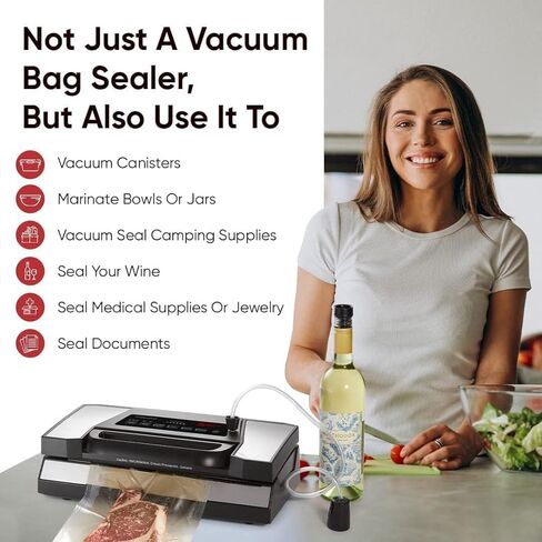 Magic Mill Pro Food Vacuum Sealer Machine with Patent Handle | professional-Grade Seal With Dry & Moist Functions, Vacuum Seal Bags, and Jar Kit in Saudi Arabia