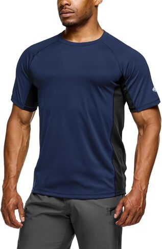 TSLA Men's Rashguard Swim Shirts, UPF 50+ Protection Quick Dry, Stretch Comfort Fit, Flatlock Seams, Outdoor & Water Sports in Saudi Arabia