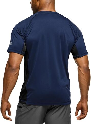 TSLA Men's Rashguard Swim Shirts, UPF 50+ Protection Quick Dry, Stretch Comfort Fit, Flatlock Seams, Outdoor & Water Sports in Saudi Arabia