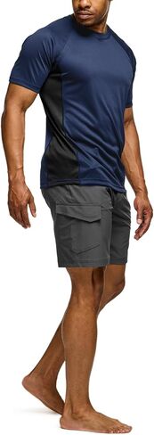 TSLA Men's Rashguard Swim Shirts, UPF 50+ Protection Quick Dry, Stretch Comfort Fit, Flatlock Seams, Outdoor & Water Sports in Saudi Arabia