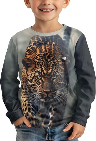 Uourmeti Long Sleeve Tops for Boys Graphic T Shirts Teen Girls Active Pullover Tees in Kuwait