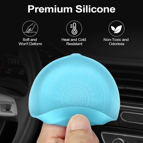 6 Pack Silicone Car Coasters, Universal Non-Slip Spill-Proof Car Cup Coasters, Recessed Car Coasters for Cup Holders, Removable Car Cup Holder Coaster, Car Accessories Interior - Black in Saudi Arabia