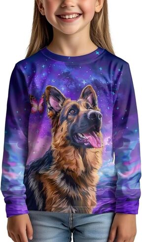Uourmeti Long Sleeve Tops for Boys Graphic T Shirts Teen Girls Active Pullover Tees in Kuwait
