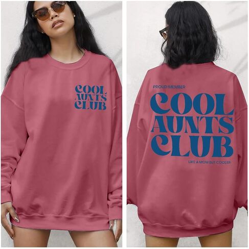 Cool Aunts Club Sweatshirt Women Aunt Sweatshirt Promoted To Aunt Sweater Long Sleeve Future Aunt Gifts in Kuwait