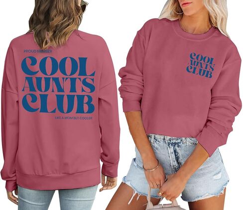 Cool Aunts Club Sweatshirt Women Aunt Sweatshirt Promoted To Aunt Sweater Long Sleeve Future Aunt Gifts in Kuwait